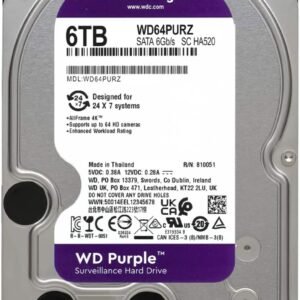Western Digital WD64PURZ Purple 4TB surveillance hard drive for CCTV DVR NVR