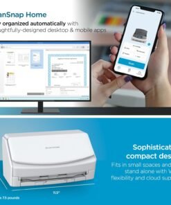Fujitsu ScanSnap iX1600 Document Scanner 9 ScanSnap iX1600 Photo and Document Scanner, Wireless or USB, High-Speed, Cloud Enabled, Large Touchscreen, Auto Document Feeder, Mac or PC, White