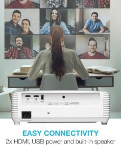 Optoma EH401 Compact Standard Throw Professional Projector, 1080p with 4K HDR Input, High Bright 4,000 Lumens