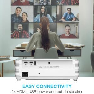 Optoma EH401 Compact Standard Throw Professional Projector, 1080p with 4K HDR Input, High Bright 4,000 Lumens