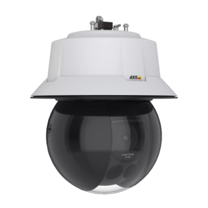 AXIS Q6315-LE 2MP Outdoor PTZ Dome Camera with laser focus, IR LEDs, and rugged design for high-performance surveillance in extreme environments.