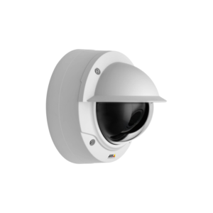 Axis P3225-VE Mk II color network dome camera installed outdoors