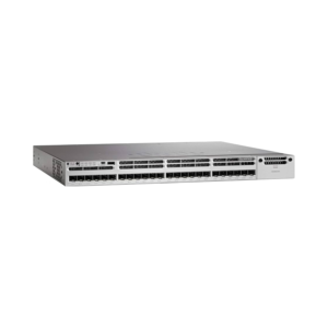 Cisco Catalyst WS-C3850-24XS-S 24-port SFP+ managed fiber switch.