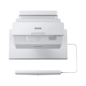 Epson BrightLink 725Wi ultra short throw 3LCD projector setup on classroom wall