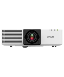 Epson PowerLite L520U ceiling-mounted 3LCD projector displaying high-resolution widescreen visuals in a bright room.