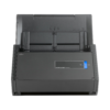 Black Fujitsu ScanSnap iX500 document scanner with 50-sheet ADF for professional office use.