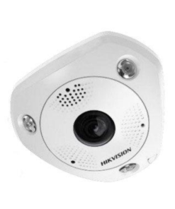 Hikvision DS-2CD63C5G0E-IVS 12MP fisheye camera installed outdoors