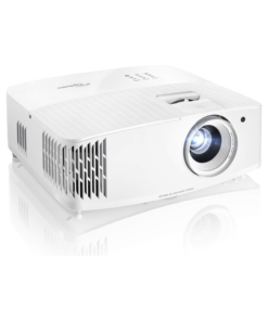 Optoma UHD30 projecting vibrant 4K HDR visuals in a home gaming and theater setup
