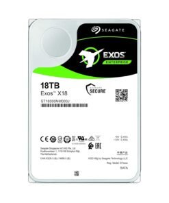 Seagate Exos X18 16TB Enterprise HDD - CMR 3.5 Inch Hyperscale SATA 6Gb/s, 7200 RPM, 512e and 4Kn FastFormat, Low Latency with Enhanced Caching (ST16000NM000J)