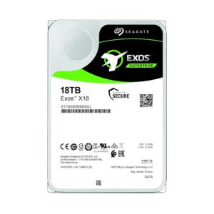 Seagate Exos X18 16TB Enterprise HDD - CMR 3.5 Inch Hyperscale SATA 6Gb/s, 7200 RPM, 512e and 4Kn FastFormat, Low Latency with Enhanced Caching (ST16000NM000J)