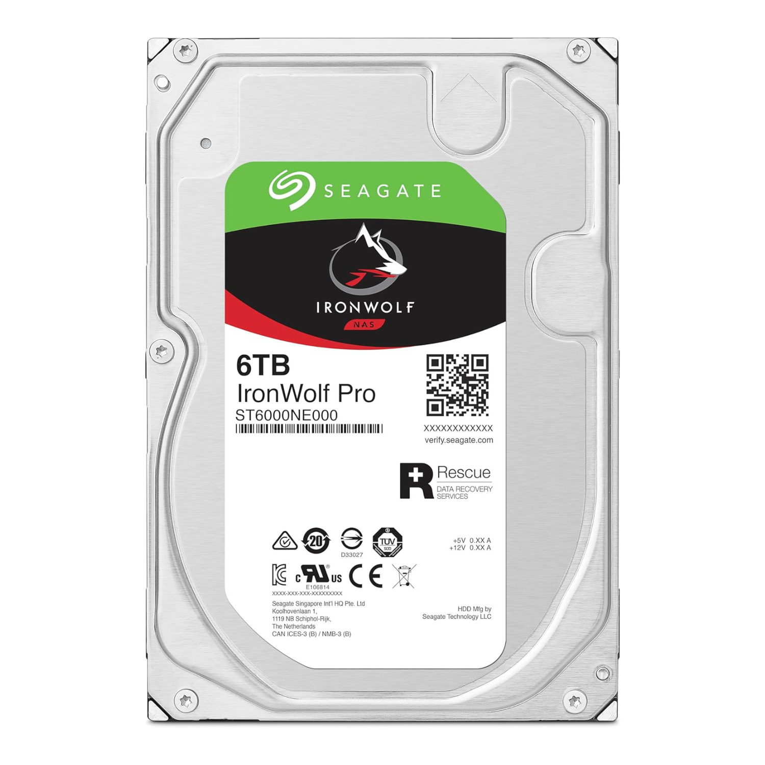 Seagate ST6000NE000 IronWolf Pro 6TB NAS hard drive for reliable network storage, RAID performance, and 24/7 continuous operation