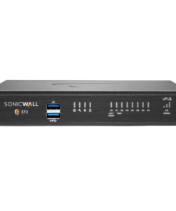 SonicWall TZ370 02-SSC-6817 firewall with RM-SW-T10 rackmount kit in server rack setup