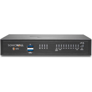 SonicWall TZ470 (02-SSC-6389) next generation firewall appliance front and rear view