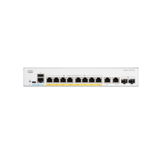 Cisco C1300-8P-E-2G 8 Port PoE Smart Managed Switch Front View with 2 Uplink Ports Small Business Network Device