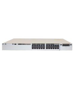 Cisco Catalyst C9300-24P-E 24-port managed PoE+ switch with modular uplinks.