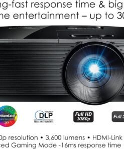 Optoma HD146X High Performance Projector for Movies & Gaming | Bright 3600 Lumens | DLP Single Chip Design | Enhanced Gaming Mode 16ms Response Time
