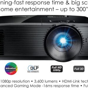 Optoma HD146X High Performance Projector for Movies & Gaming | Bright 3600 Lumens | DLP Single Chip Design | Enhanced Gaming Mode 16ms Response Time