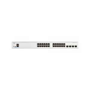 Cisco Catalyst C1300-24T-4G managed switch with 24 Gigabit ports and 4 SFP uplinks.
