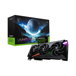 MSI Gaming RTX 5070 Ti Vanguard SOC graphics card with triple-fan cooling and 16GB GDDR7 memory